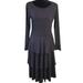 Lularoe Dresses | Lularoe | Georgia Black 3 Tier Midi Dress Long Sleeve Soft Medium Lbd | Color: Black | Size: M