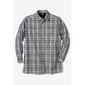 Men's Big & Tall Long-sleeve pocket sport shirt by KingSize in Black Plaid (Size 6XL)