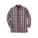 Men's Big & Tall Long-sleeve pocket sport shirt by KingSize in Rich Burgundy Plaid (Size L)