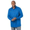 Men's Big & Tall Long-sleeve pocket sport shirt by KingSize in Royal Blue (Size 3XL)