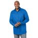 Men's Big & Tall Long-sleeve pocket sport shirt by KingSize in Royal Blue (Size 5XL)