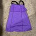 Lululemon Athletica Tops | Lululemon Catch Me Purple Black Back Cross Strap Back Tank Size 4 | Color: Black/Purple | Size: 4