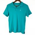 Disney Tops | Disney Parks Teal Modern Fit Embroidered Mickey Short Sleeve Polo Shirt M | Color: Red | Size: S