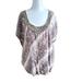 Anthropologie Tops | Anthropologie Love Sam Boho Brown White Tie Dye Beaded Peasant Top Small S | Color: Brown/White | Size: S