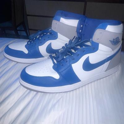 Nike Shoes | Air Jordan Nike Air Jordan 1 Retro High Og Shoes True Blue Dz5485-410 Mens Sz 17 | Color: Blue/Gray | Size: 17