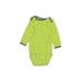 Carter's Long Sleeve Onesie: Green Bottoms - Size 3 Month