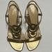 Kate Spade Shoes | Kate Spade Gold Strappy Open Toe And Heel Slip On High Heels, Size 7 1/2 B | Color: Gold | Size: 7.5