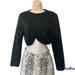 Zara Tops | New Zara Front Ruched Womens Crop Sweater Top Women's Sz L | Color: Black | Size: L