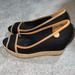 Tory Burch Shoes | Black & Brown Tory Burch Wedges | Color: Black/Tan | Size: 8