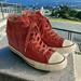 Converse Shoes | Converse ~ Red Distressed Canvas Mid About 2" Hidden Wedge Heel Women Sz 10 | Color: Red | Size: 10