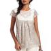 Anthropologie Tops | Anthropologie Hd In Paris Holiday Party Metallic Lace | Color: Cream/Silver | Size: 4