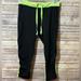 Lululemon Athletica Pants & Jumpsuits | Lululemon Beach Runner Crop Leggings Black Lime Green Drawstring Size 4 D4 | Color: Black/Green | Size: 4