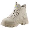 Schnürboots BUFFALO "ASPHA NC MID", Damen, Gr. 37, beige (beigefarben), Lederimitat, klassisch, Schuhe, Schnürstiefelette, High Top Sneaker mit weicher Schaftrandpolsterung