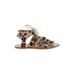 London Rebel Sandals: Tan Leopard Print Shoes - Women's Size 7 - Open Toe