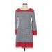 Sail to Sable Casual Dress - Sweater Dress: Red Stripes Dresses - Women's Size Medium