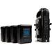 IndiPRO Tools 4 x Micro-Series 98Wh Li-Ion Batteries & Dual Charger Kit (V-Mount) 2MSV98KT