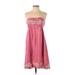 Calypso St. Barth Casual Dress - A-Line: Pink Solid Dresses - Women's Size X-Small