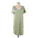 Gap Casual Dress - Shift: Green Stripes Dresses - Women's Size P