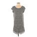Joie Casual Dress - Shift Scoop Neck Short sleeves: Gray Dresses - Women's Size Small