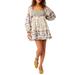 Endless Afternoon Print Long Sleeve Minidress