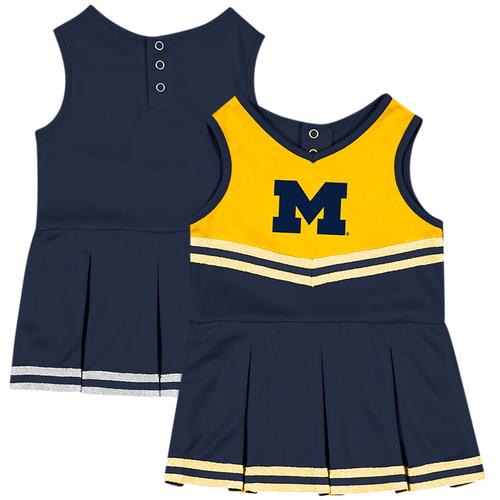 Mädchen-Kleinkind Colosseum Navy Michigan Wolverines Time For Recess Cheer Dress