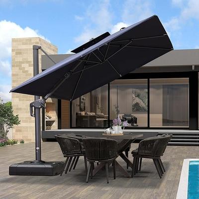 PURPLE LEAF Patio Cantilever Umbrella with 360 Degree Rotation