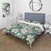 Designart "Seafoam Serenity Tropical Pattern II" White Floral Bedding Set With Shams