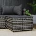 vidaXL Patio Furniture Outdoor Footstool Ottoman with Cushions Poly Rattan