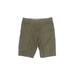 Tommy Hilfiger Khaki Shorts: Green Print Mid-Length Bottoms - Women's Size 8 - Dark Wash