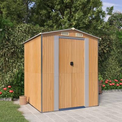 vidaXL Storage Shed Outdoor Storage Shed for Backyard Patio Galvanized Steel