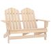 vidaXL 2-Seater Patio Adirondack Chair Solid Wood Fir - 47" x 33.7" x 35.2"