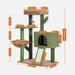 Cat Tree 41 Inches Cactus Cat Tower with Sisal Covered Scratching Post and Cozy Condo for Indoor Cats - Green