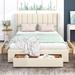 Full size Upholstered Platform Bed with Drawer, No Box Spring Needed