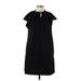 Gap Casual Dress - Shift Tie Neck Short sleeves: Black Print Dresses - Women's Size Small