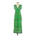 Anna Sui Casual Dress: Green Paisley Dresses - Women's Size P