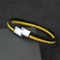 Bracelet en tissu coloré pour hommes avec fermoir magnétique détachable en acier inoxydable cadeau