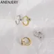 ANENJERY-Boucles d'oreilles créoles en argent pour femmes boucles d'oreilles créoles simple et