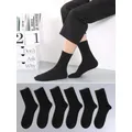 Chaussettes mi-longues pour hommes chaussettes d'affaires confortables classiques noires