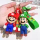 Porte-clés Super Mario Bros en silicone figurine mignonne Yoshi pêche pendentif voiture sac à