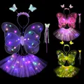 Accessoires de costume LED pour enfants jupes pour filles ailes d'ange Shoous jupe papillon