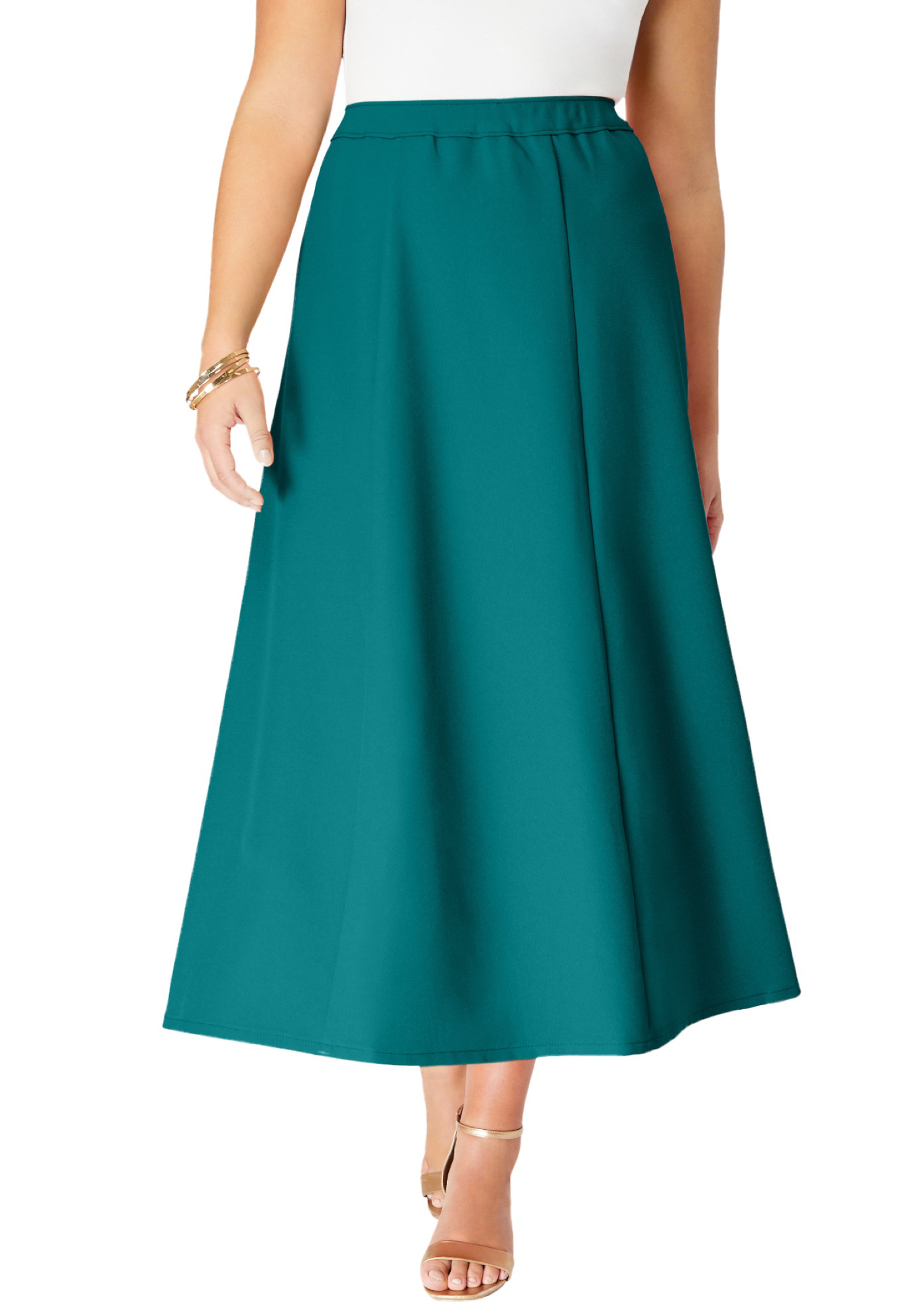 Plus Size Women's Plus Size Bend Over® A Line Skirt by Roaman's in Tropical Teal (Size 22 W)