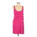 Banana Republic Casual Dress - Mini Scoop Neck Sleeveless: Pink Print Dresses - Women's Size Large