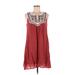 Luxology Casual Dress - A-Line Keyhole Sleeveless: Orange Dresses - Women's Size 8