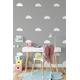 QuoteMyWall 60 Mini Wolken Kinderzimmer Wandaufkleber/Kinder Wandaufkleber Abnehmbare Wandkunst Home Decor Tapete Wandbild Weiß Wandaufkleber für Kinderzimmer Baby