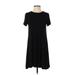 Old Navy Casual Dress - Shift Crew Neck Short sleeves: Black Print Dresses - Women's Size Small Petite