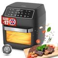 Linsar - Air fryer with rotisserie - 12l multifunctional mini oven - 6 air fryer accessoires - Airfryer with digital LED display, Rotisserie rack - 1700W