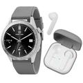 Harry Lime Series 27 Grey Silicone Strap Smart Watch With Grey True Wireless Earphone In Charging Case