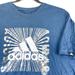 Adidas Shirts | Nwt Adidas Mens Xxl Blue Silver Spell Out Logo T-Shirt Short Sleeve Casual | Color: Blue | Size: Xxl