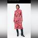 Zara Dresses | Nwt Belted Jacquard Zara Dress | Color: Black/Pink | Size: M