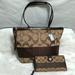 Coach Bags | Coach Signature Print Shoulder Bag Gently Used & Nwot Matching Wallet | Color: Brown/Tan | Size: See Description